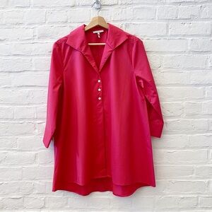 Hinson Wu || Betty Tunic Popover Collared Blouse Pink 8